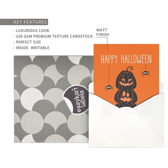 Easykart Labels 24 Halloween Cards Assortment - Picture 4 of 9